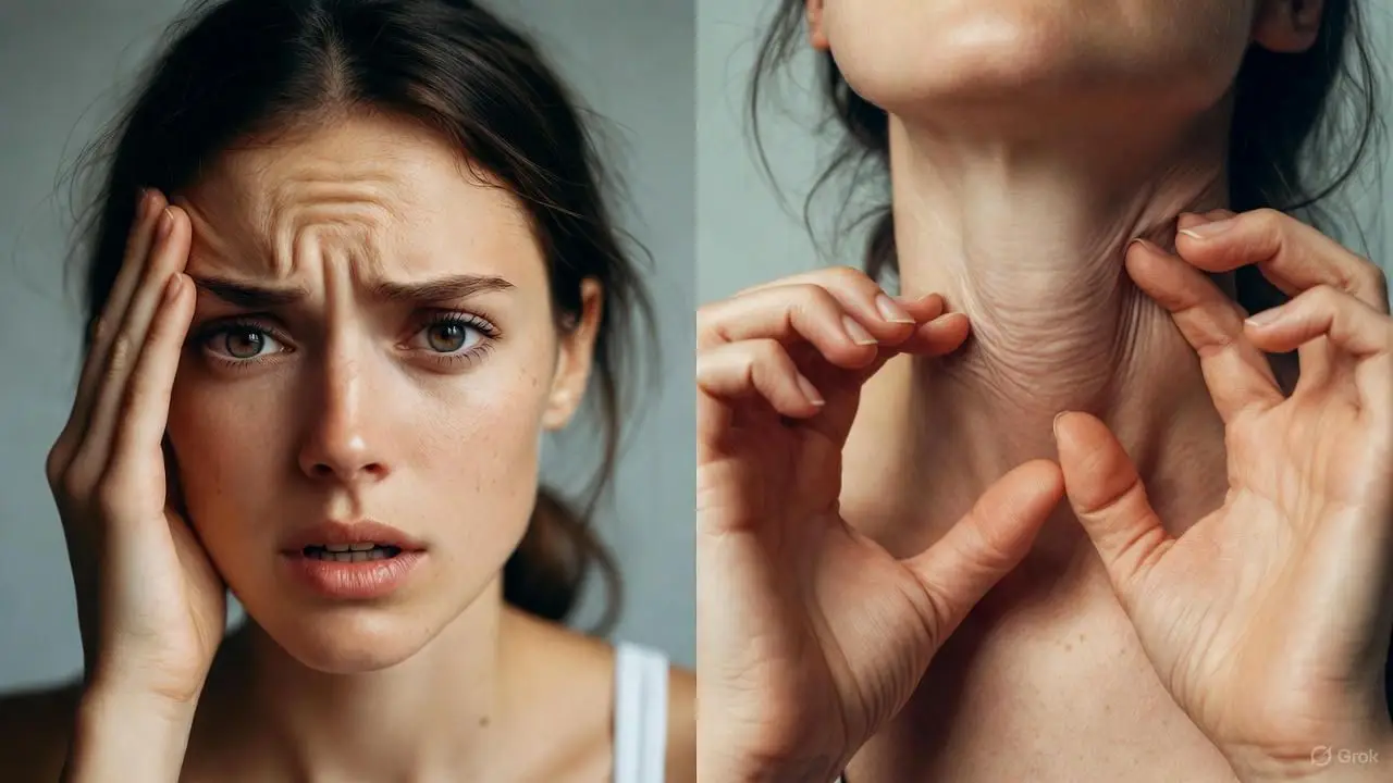 Emotional and physical symptoms of generalized anxiety disorder illustrated visually. Emotional and physical symptoms of generalized anxiety disorder illustrated visually.